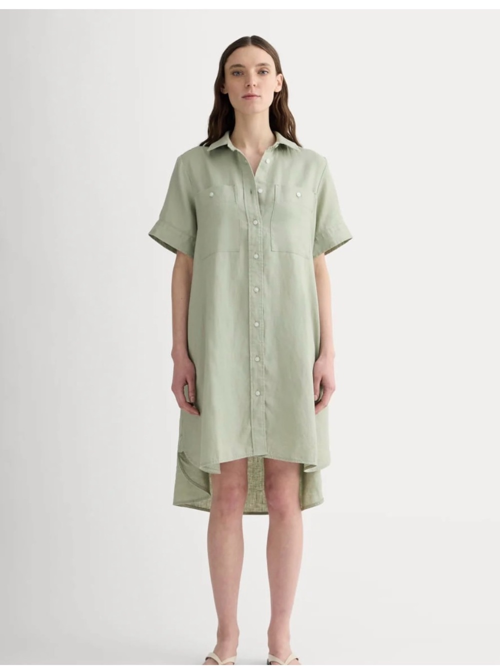 NWT EVERLANE Daytripper green Linen dress Small